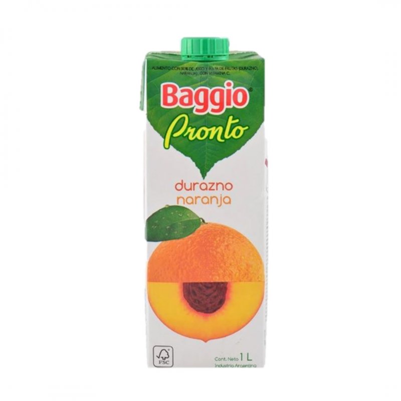 BAGGIO PRONTO x1 ltr DURAZNO NARANJA